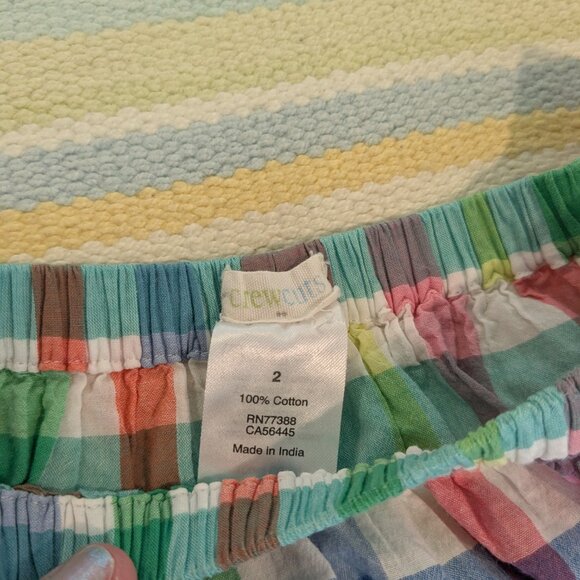 ⭐ Toddler Girl Crewcuts Rainbow Plaid short sleeve top size 2T - Picture 3 of 4